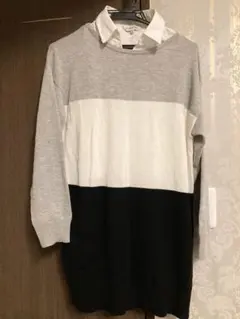 クロッシー ニット チュニック　ワンピース　Lサイズ　ボーダー