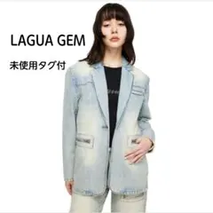 【未使用タグ付】LAGUA GEM デニムテーラードジャケット ブリーチデニム