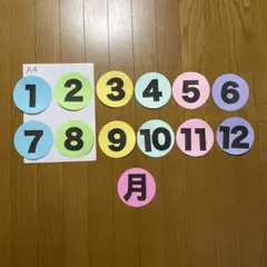 壁面飾り【数字1〜12月】　誕生日表に　保育教材　画用紙　定番