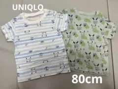ポケモン モンポケ Tシャツ 2枚セット 80 UNIQLO ユニクロ