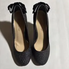 新品JILL STUART ブラック グリッターハイヒール22.5センチ