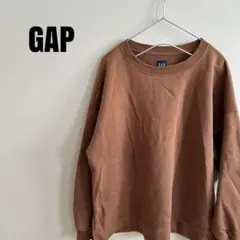 GAP ブラウン クルーネック トレーナー XS 茶色　メンズのサムネイル