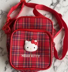 ハローキティ チェック柄 ショルダーバッグ