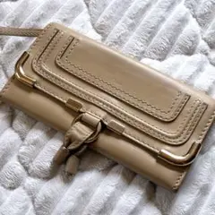 Chloe クロエ マーシー 長財布 ベージュ レザー レディースのサムネイル