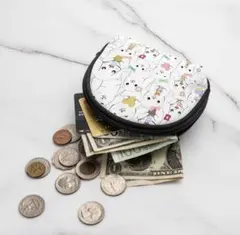 ウサギ柄コンパクトポーチ