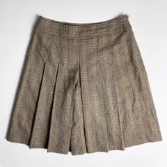 美品　イネド　ガンクラブチェック　千鳥　プリーツ　ショート　キュロットパンツ