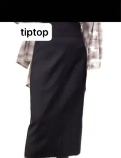 tiptop ティップトップ　黒　web限定S フロント切り替えナロースカート
