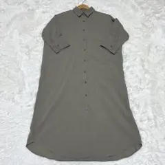 【イング】/シャツワンピース/M/カーキ/ロング丈羽織りオーバーサイズのサムネイル