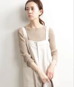 IENA R/N リブ ボートネック プルオーバー