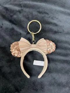 ミッキー耳型スパンコールキーホルダー
