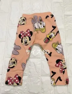 ミニー 総柄 レギンス パンツ 90 オレンジ 女の子