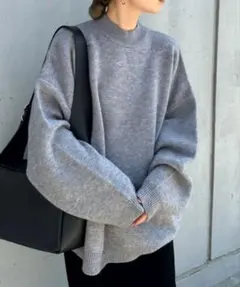 シンプルオーバーサイズニット　セレクトモカ