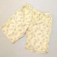 130 ユニクロ　キッズ パイナップル柄 ハーフパンツ イエロー