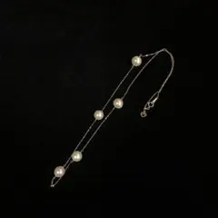 K18YGアコヤステーションネックレス4mm 11珠 40cm - メルカリ