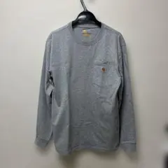Carhartt K126 長袖 ポケットTシャツ グレー Sサイズ