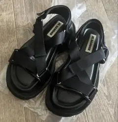 JIL SANDER ジルサンダー プラットフォーム サンダル　ブラックのサムネイル