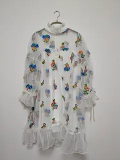 sister jane ワンピース　花柄 ホワイト　ドレス　サイズS