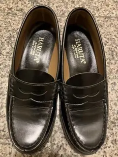 HARUTA ブラックレザー ローファー