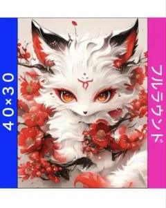 ダイヤモンドアートキットN-1161お花と狐 ビーズ アート ハンドメイド