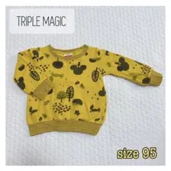【美品】TRIPLEMAGIC 95 トップス トレーナー 動物 アニマル 北欧