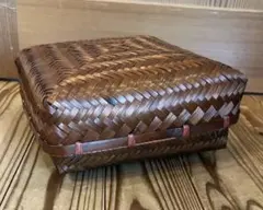 竹編み 収納ボックス 蓋付き バスケット 小物入れ 弁当箱 和風