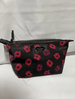 kate spade 花柄ポーチ 黒