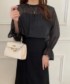 アビトーキョー　ワンピース　ドレス　ブラック　パーティー　結婚式　ボレロ　M