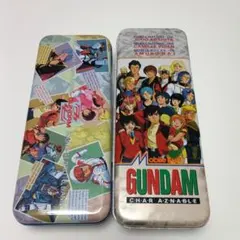 昭和レトロ ガンダム 缶ペンケース HB えんぴつ 定規 セット 筆箱 缶