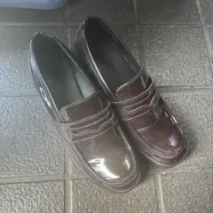 ダークブラウン ローファー ヒール約6cm
