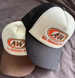 エイアンドダブリュ A&W メッシュ キャップ ブラック ブラウン　２個セット