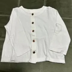 美品プチバトー 24m/86cmホワイト ボタン付きカーディガン