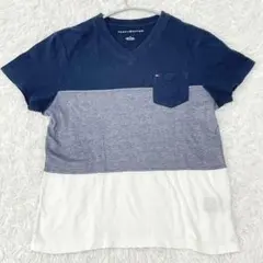 TOMMY HILFIGER トミーヒルフィガー　カラーVネック　Tシャツ
