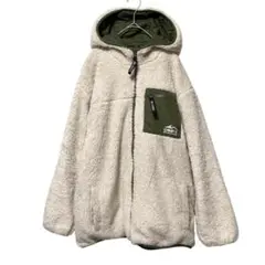 【CAMP7】キャンプ7 ライトオン リバーシブルボアアウター カーキ (L)