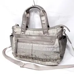 CHARLES JOURDAN 2way ショルダーバッグ メタリック グレー