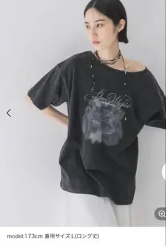 JEANASIS【選べる着丈】landscape ボートネックプリント TEE