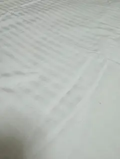 無印良品☆白☆薄いストライプ柄☆掛ふとんカバー☆ダブルサイズ