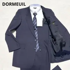美品 DORMEUIL CLUB ストライプ スーツ 濃紺 M相当 073