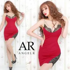 AngelR Angel 얼 바스트 레이스 디자인 A라인 비쥬 미니 드레스