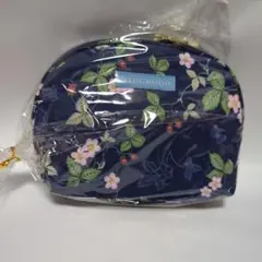 WEDGWOOD フラワープリントポーチ ネイビー