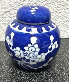 中国美術 清時代染付青花 梅花文蓋壷茶壺 茶道具 時代物 古道具 - メルカリ