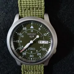 S-11 美品SEIKO 5 自動巻き ミリタリー カーキ SNK805K2 - メルカリ
