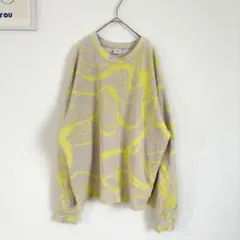 ザラ/ZARA 総柄　クルーネック　長袖　スウェット　トレーナー　マーブル模様
