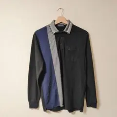 ★美品★ALBATROSS 長袖ポロシャツ ブラック グレー ネイビー【L】のサムネイル