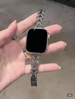 シルバー ステンレススチール Apple Watchバンド