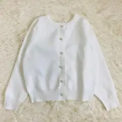 ナノユニバース スポンディッシュ カーディガン パールボタン 長袖 肩ギャザー