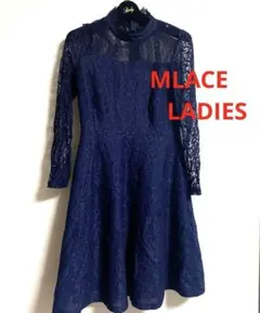 ドレス フレア ネイビー♡ 刺繍 高級感 パーティ 二次会 キャバ レース