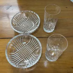 カガミクリスタル グラス2客＋小鉢2枚 ペアセットのサムネイル