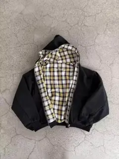 リバーシブル ジップアップパーカー 黒