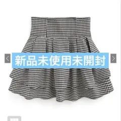 GRL インパン裏地付き千鳥柄フレアミニスカート gm773 未開封