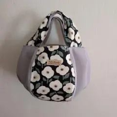コロリンバッグ コットンリネン刺繍生地 大きめサイズ ハンドメイド